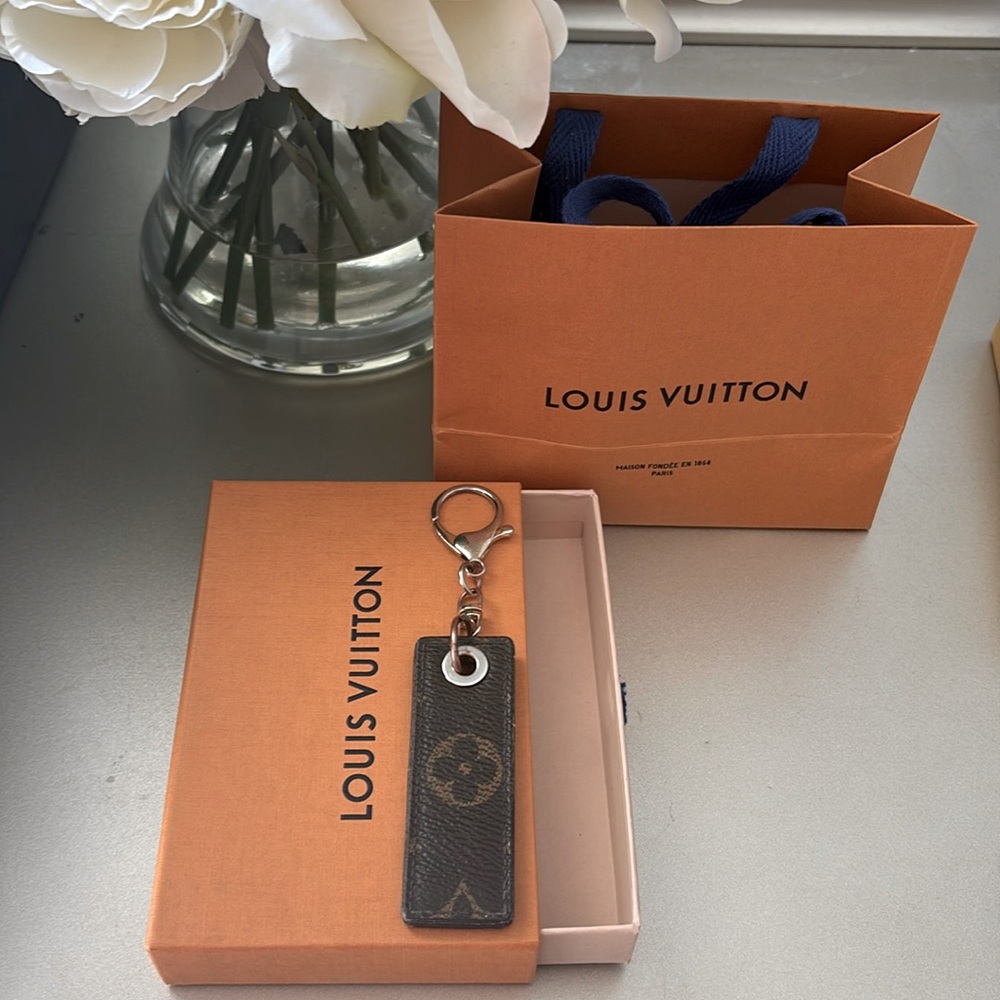 Louis Vuitton keychain with box and bag
